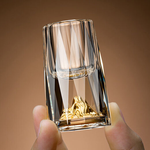 Jingyan Light Luxury White Wine Cup Set Household Crystal Glass Small Wine Cup Chinese Wine Divider Wine Set Gift Box Gold Foil Jinshan Wine Divider 100ml*6+Diamond Jinshan