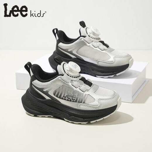 LEE KIDS children's sports shoes men's and women's running shoes 26 spring new running shoes non-slip wear-resistant casual shoes silver gray 26 inner length 17.3cm suitable for feet 16.3-16.8cm
