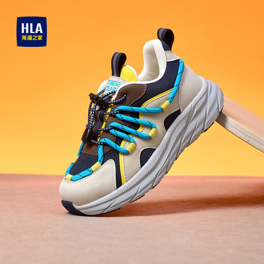 Hailan House HLA Children's Shoes 2026 New Children's Sports Shoes Boys' Mesh Lightweight Soft Sole Running Shoes Girls' Blue Green 28 Inner Length 18cm