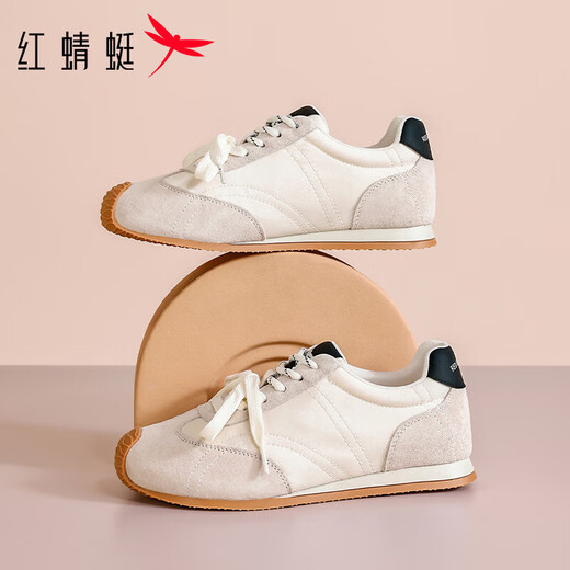 Red Dragonfly Sports Casual Shoes Women's Shoes Moral Training Shoes 2026 Spring New Thick Sole Inner Heightening Small Travel Shoes Running Shoes Mi/Black 40