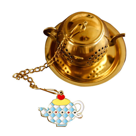 Weishi Creative Kettle Tea Leak Household 304 Stainless Steel Filter Household Scented Tea Ball with Pendant Tea Boiling Liner Golden Teapot Filter-Kettle Pendant