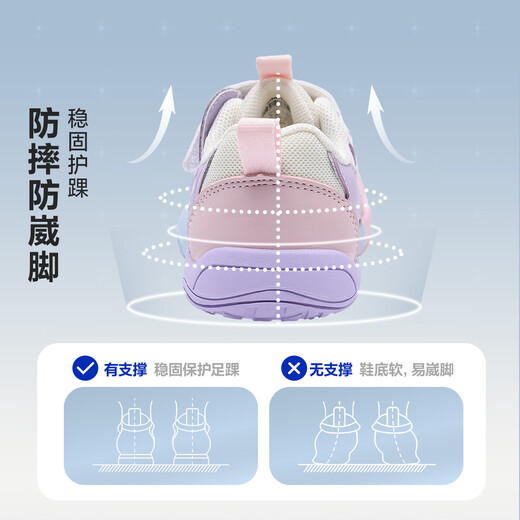Minibala (minibala) children's shoes, baby toddler shoes, spring new children's slow-elastic shock-absorbing mesh casual shoes, breathable walking shoes for babies, pink and purple (it is recommended to take one size larger for babies with fat feet) 20 (inner length of the shoe is about 12.8cm)