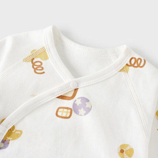 Tongtai (TONGTAI) baby jumpsuit spring and autumn pure cotton newborn clothes newborn baby butterfly romper full moon suit off-white 59cm