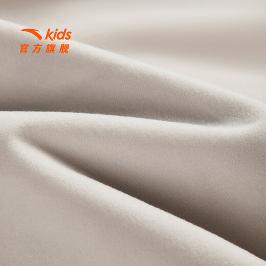 ANTA Children's Jacket Men's Big Children's Clothing 2026 Spring New Hooded Mercerized Velvet Water-Repellent Trendy Woven Thick Jacket Silt Gray-1 130