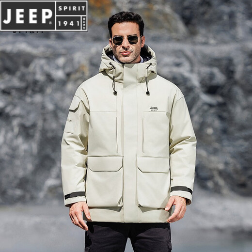 JEEP SPIRIT Jeep новая мужская пуховая куртка осень-зима утолщенная с капюшоном уличная холодная куртка мужская черная M