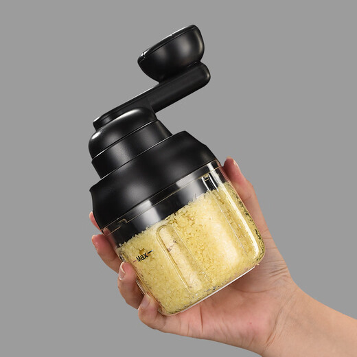 Fantasy hand-cranked garlic artifact meat grinder, small household manual garlic, electric stirring, pulling, cutting, minced garlic crushing H8 hand-cranked garlic meat grinder, matcha green, mini trumpet + 2-leaf knife