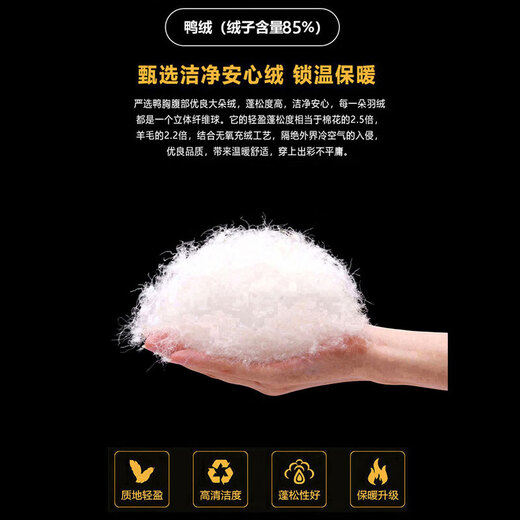 MARK FAIRWHALE down jacket men's winter short hooded warm and cold-proof waterproof thick coat casual jacket for men