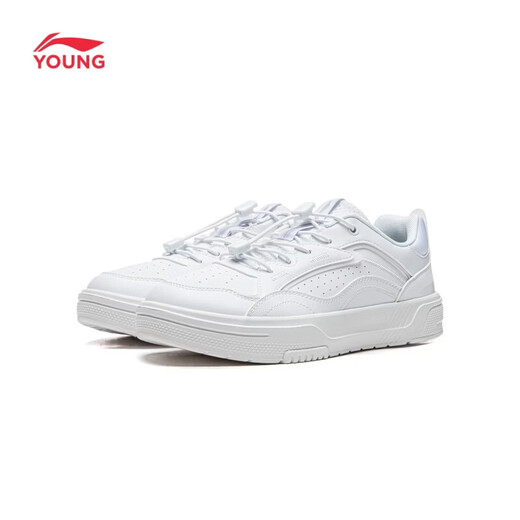 Li Ning (LI-NING) children's shoes spring new children's sports shoes for boys and girls tracking rebound cushioning anti-slip river buckle low-top sneakers standard white-1 35