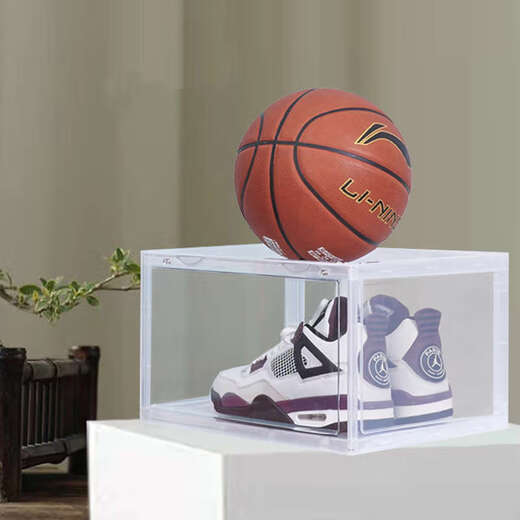 Yusenyi Transparent Shoe Box Storage Box Side Opening Sneaker Anti-Oxidation Magnetic Shoe Cabinet Shoe Display Box Shoe Wall Side Opening Magnetic + Red Model X10 Pack 36x28x22cm