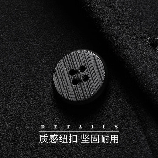 SHANSHAN Shanshan Men's Plush Suit with Wool Jacket Business Casual Versatile Warm 90 Duck Down Woolen Suit Jacket Black 56/195