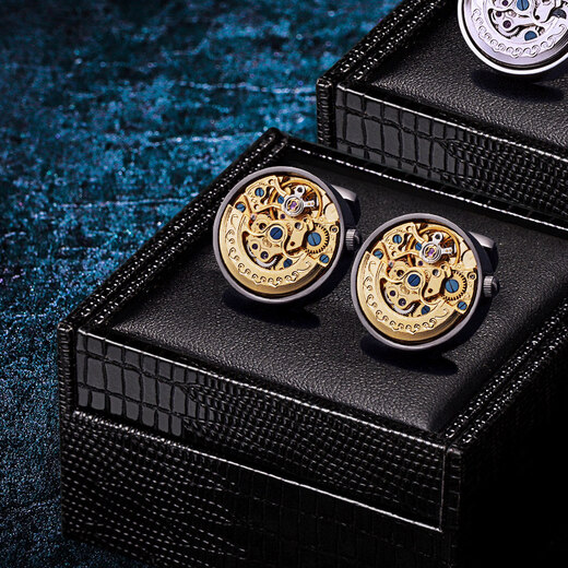 Cufflinks (KFLK) French shirt cufflinks for men's light luxury customized shirts mechanical movement cufflinks cufflinks Cufflinks K341 silver