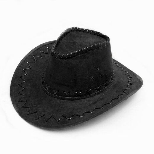 Shijanu Costume Halloween Hat Western Cowboy Hat Black Cowboy Hat Anime Imitation Leather Cowboy Hat Earthy Yellow One Size