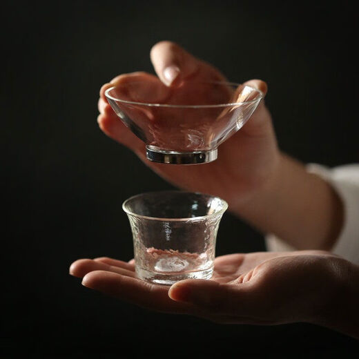 Xinyu handmade glass filter tea leakage tea filter creative tea filter funnel tea set accessories tea filter wooden handle filter