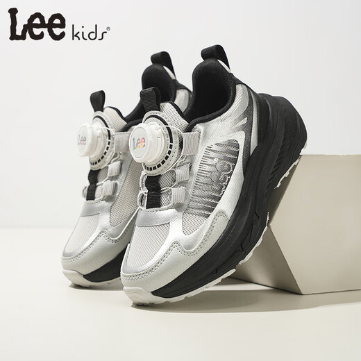 LEE KIDS children's sports shoes men's and women's running shoes 26 spring new running shoes non-slip wear-resistant casual shoes silver gray 26 inner length 17.3cm suitable for feet 16.3-16.8cm