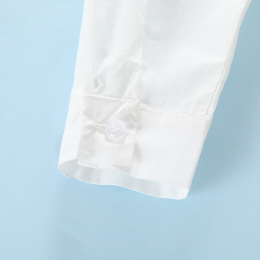 Montagut girls sweet and cute embroidered love pure cotton white shirt spring new medium and large children's doll collar long-sleeved shirt