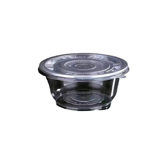 Shantou Lincun disposable bowl plastic bowl round thickened PP transparent environmentally friendly bowl ice powder fast food takeaway packaging bowl full box 700 round bowl without lid 100 pieces