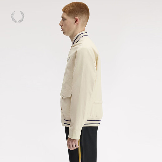Fred Perry Herren-Breasted-Baseballjacke 2026 Frühjahr Neue britische Mode im Workwear-Stil Freizeitjacke Beige BGX M