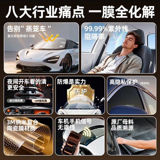 3M car film, original imported genuine ceramic film, window glass insulation film, explosion-proof, sun-proof and UV-proof solar film, OCC bright light color full car film