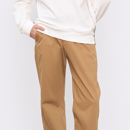 VJC/VJC 2026 Spring and Summer New Men's Cotton Elastic Woven Casual Pants Retro Plaid Brown S/46