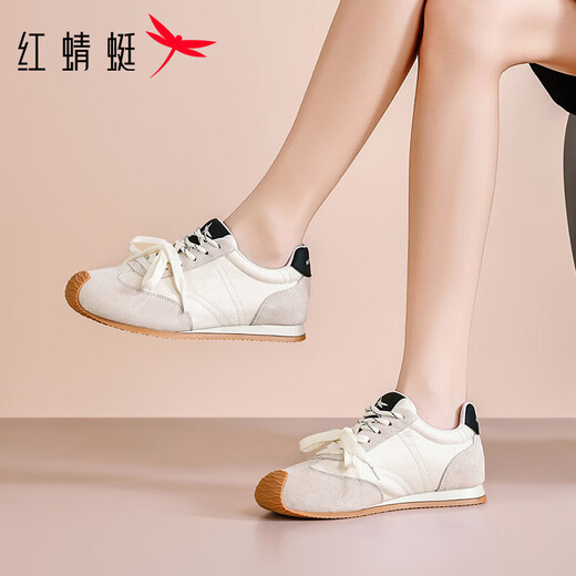 Red Dragonfly Sports Casual Shoes Women's Shoes Moral Training Shoes 2026 Spring New Thick Sole Inner Heightening Small Travel Shoes Running Shoes Mi/Black 40