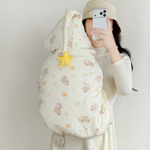 Baby poncho cloak for men and women, thickened outdoor windproof coat, children's shawl, baby's reachable windbreaker to keep warm, orange tree + extra thick quilted poncho (0+3 years old), total length 85cm 42, invisible zipper, reachable