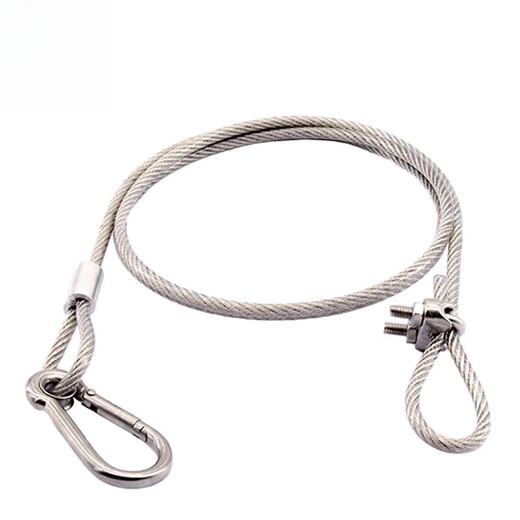 Wenzhi 304 stainless steel plastic-coated steel wire rope, adjustable length, anti-fall safety rope, stage light, audio safety rope, transparent plastic-coated 2mm*0.5m adjustable