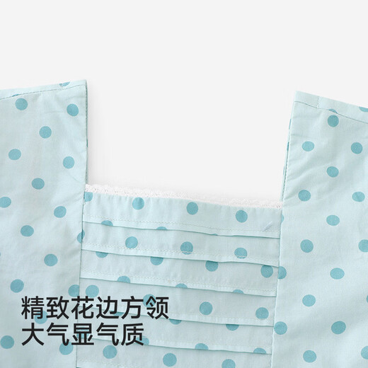 Ying's children's dress girls summer short-sleeved dress daily casual small skirt cute and comfortable square neck skirt Qingshui Yuzhu 90 cm