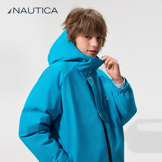 NAUTICA children's clothing, boys and girls, outdoor autumn and winter children's down jackets, big children's outerwear, three-proof snow shell, navy 170