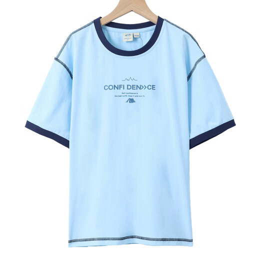 Jeanswest Jeanswest children's clothing light blue printed short-sleeved T-shirt 2026 spring new arrival large and medium children's tops same style in shopping malls light blue 2510 120 cm