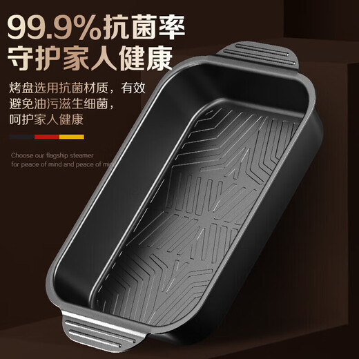 Tuojin grilled fish plate rectangular stainless steel household commercial deep dish induction cooker special tray baking pan (luxury model) medium carbon steel non-stick grilled fish plate extra thick and unchanged