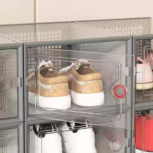 Yusenyi Shoe Box Storage Box Transparent Plastic Shoe Rack Home Door Thick Breathable Shoe Cabinet Space-Saving Shoe Storage Artifact 12 Pack Small Black 12 Pack Small Black 1x1x10,000 km 1 1x1x10,000 km