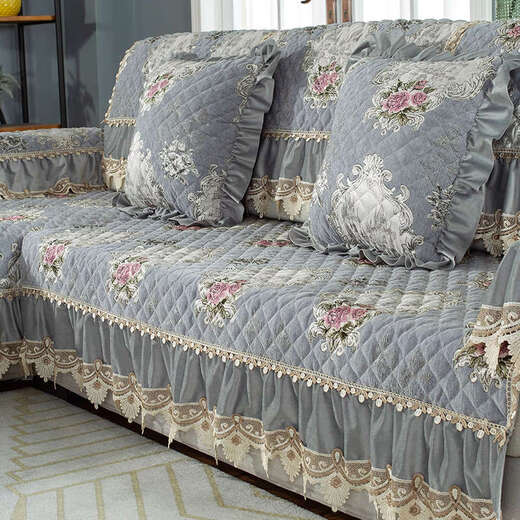 Yusenyi sofa cushion universal non-slip high-end cushion sofa cover custom-made Ruyi gray 45x45 set with core
