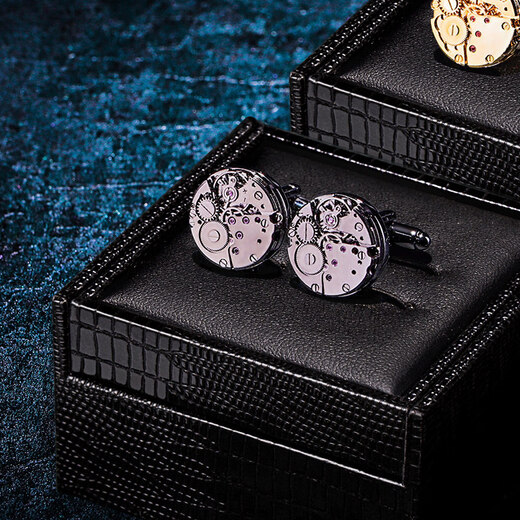 Kaflink (KFLK) French shirt cufflinks for men, light luxury custom shirt buttons, mechanical movement cufflinks, cuff buttons, gift engraving, gold K128