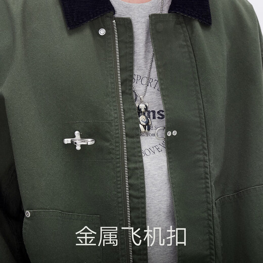 Gxgjeans men's multi-color American retro airplane button workwear lapel jacket for men 26 spring new arrival dark green pre-sale on February 17th S (165)