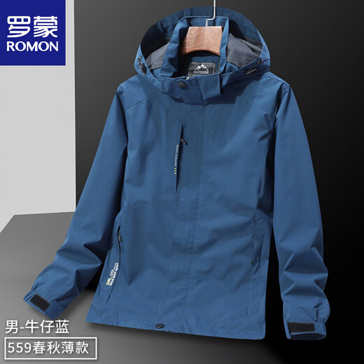 ROMON Jacket Spring and Autumn Mountaineering Jacket Men's and Women's Outdoor Workwear Three-in-One Detachable Work Clothes Women-Black A20 Women-Two-piece Set L