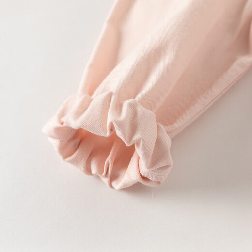 DAVE&BELLA pure cotton girls' shirts 2026 spring new baby girl shirts, stylish children's tops, children's long-sleeved bottoming shirts, pink, in stock, 80 cm (recommended height 73-80cm)