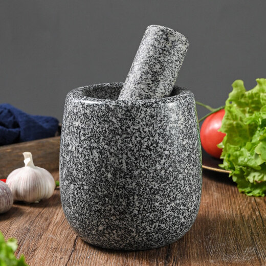 Tuojin imported quality garlic press from Japan, stone mortar, garlic mortar, medicine jar grinder, garlic press, stone garlic paste, garlic paste, hand-carved jar lid