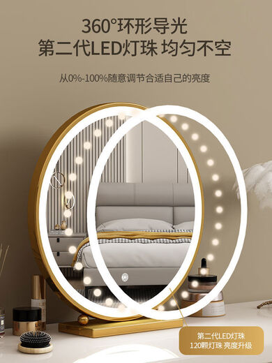 2025 New Size Desktop Makeup Mirror Home Bedroom Light Luxury Iron Dressing Table Mirror Dressing Mirror No Light Model Black 30 High Mirror + Damaged Reissue