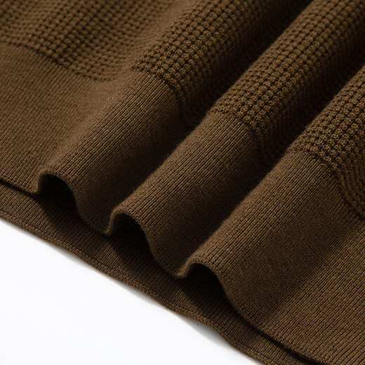 GUSKI brand wool sweater men's 100% pure wool high count worsted sweater autumn and winter solid color round neck waffle bottoming shirt black 100% pure wool S 165 reference weight 105-120Jin Jin is equal to 0.5 kg