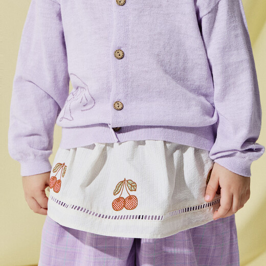 Papa new product crawling spring children's fart curtain girls woven embroidered fart curtain modern style casual versatile white one size