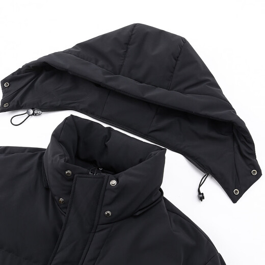 Lexton (laxdn) пуховик мужской зимний со съемным капюшоном, теплая ветрозащитная простая куртка мужская темно-черная L