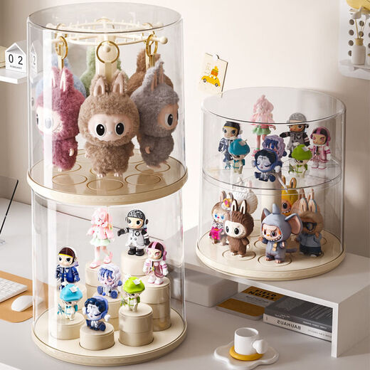Fantasy display box storage display rack pendant enamel doll cabinet cream yellow single pack building block labubu display box