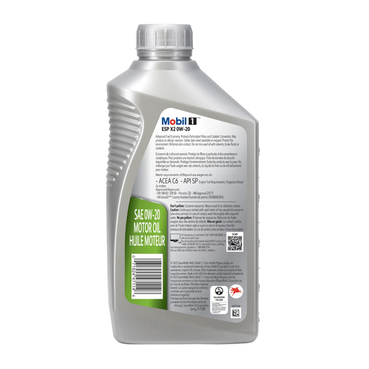 Mobil 1 fully synthetic engine oil Jinqing Performance ESP 0W20 National VI B/C6 0.946L American original
