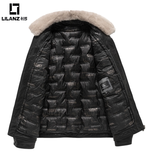LILANZ повседневная кожаная куртка мужская куртка из натуральной кожи короткая черная норковая куртка с воротником на подкладке новая модная черная куртка из козьей кожи 3XL