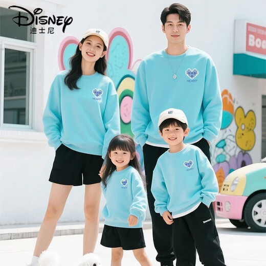 Disney pure cotton sweatshirt parent-child clothing for a family of three plus velvet autumn and winter 2026 foreign style mother-child clothing spring and autumn style-white 165 Dad S