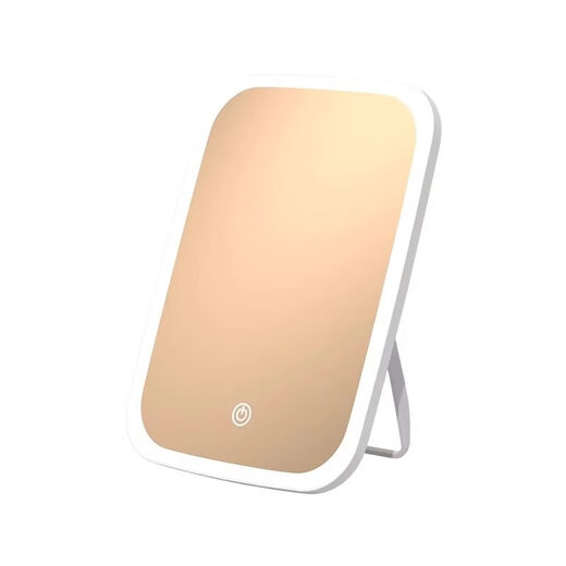 LE PONNINELED makeup mirror new style with light mirror student dormitory ins supplementary light desktop makeup mirror rechargeable mirror three-color light square mirror white-1 pack