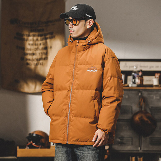 Chaoyugong 90 White Duck Down Jacket Men's Winter Loose Hooded Short Bread Jacket American Fashion Brand Thickened Warm Jacket Men Black New National Standard 90 White Duck Down L Suitable for 120-140 Jin Jin equals 0.5 kg