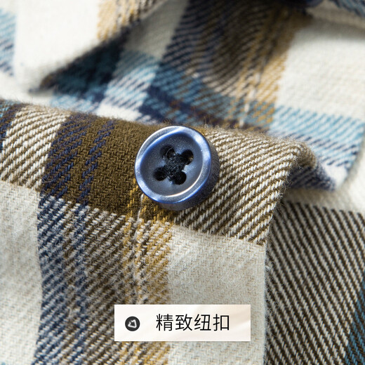 Camisa rica 100% de algodón de doble cara cepillada para hombre, camisa de manga larga a cuadros, suave y cerosa, cálida y agradable para la piel