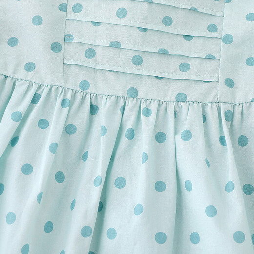 Ying's children's dress girls summer short-sleeved dress daily casual small skirt cute and comfortable square neck skirt Qingshui Yuzhu 90 cm