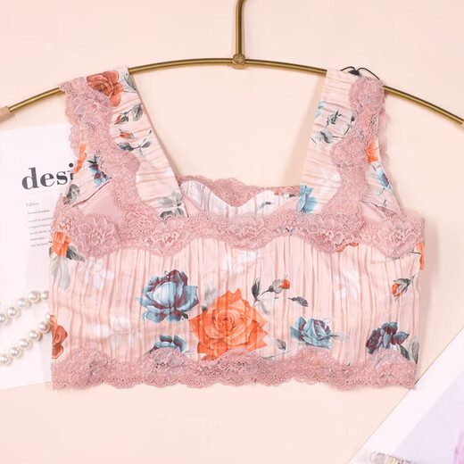 No wire underwear for women with small breasts, anti-exposure tube top, lace full cup, seamless vest chest, 196 black, one size fits all, 75B